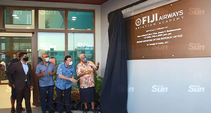 Opening of the Fiji Airways Aviation Academy in Namaka, Nadi, on October 14, 2021.