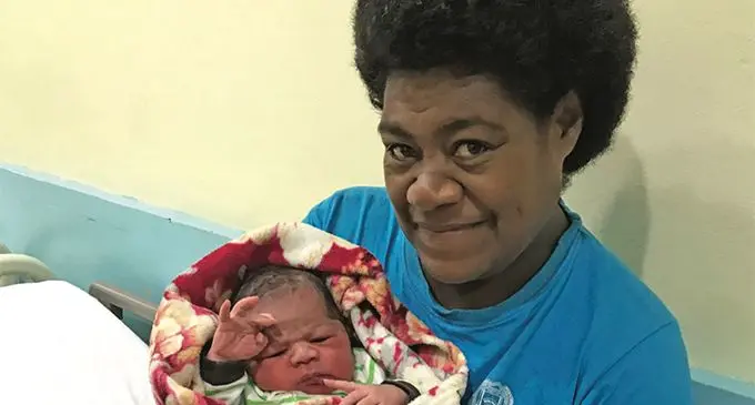 Anaseini Adi with her newborn child Jalesi Nakarawa at CWM Hospital yesterday. Photo: Ashna Kumar