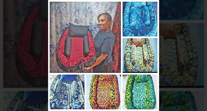 Elenoa Caginitoba with her Gemtler Comfort creations