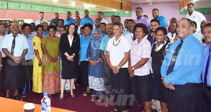 Minister for Education Rosy Akbar with school heads in Sigatoka. Photo: Mereleki Nai