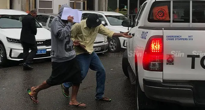 Accused Mosese Talemainaivalu and Mikea Tubuna at the Courthouse in Suva on August 31, 2022. Photo: Ashna Kumar
