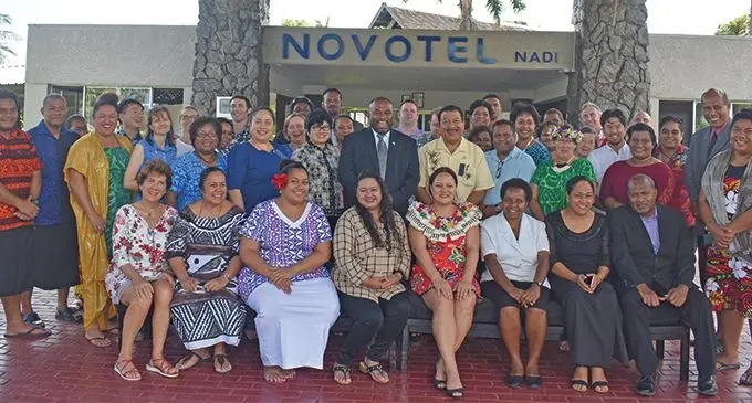 Minister for Health and Medical Services, Dr Ifereimi Waqainabete (middle second row)with participants of the Pacific Ending Childhood Obesity (ECHO) Network Programme Forum at the Novotel in Nadi on February 19, 2019. Photo: Nicolette Chambers