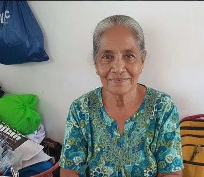 Tara Wati, sewing a handkerchief in her house at Wailevu in Labasa on October 2, 2025. 