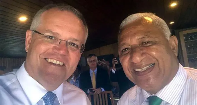 Prime Minister Voreqe Bainimarama and his Australian counterpart Scott Morrisson during his recent visit to Fiji.