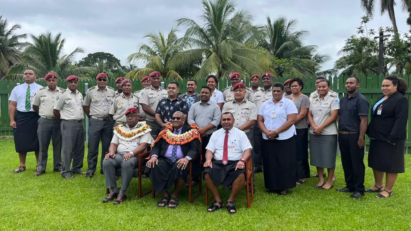 Ministry of Health staff and Fiji Corrections Service staff pose for a photo after the launch of the Patient Information System (PATIS) at the FCS Compound, Walu Bay.