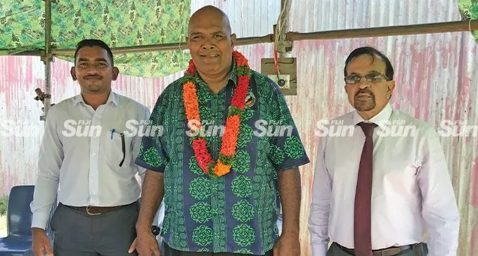 From left: Labasa Town Council lawyer Akash Prasad, with chief guest, Commissioner Northern Uraia Rainima and Labasa and Savusavu Town Council Special Administrator Ami Kohli during the opening of three days carnival to mark the 143rd Girmit Day at Subrail Park in Labasa on May 12, 2022.. Photo: Shratika Naidu