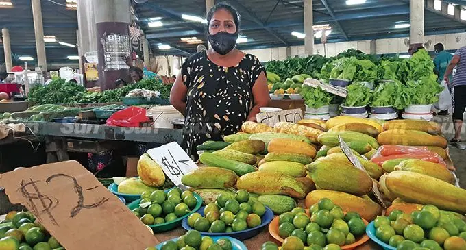 Sarita Devi at her stall at the Lautoka Market on February 1, 2022.  Photo: Nicolette Chambers