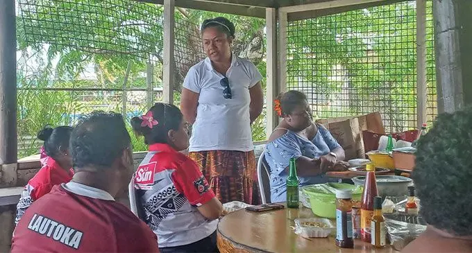Fijian Media Association president and Fiji Sun Acting Publisher Rosi Doviverata thank the West media and their families who were part of the annual family fun day at the South Seas Club in Lautoka. Photos: Fijian Media Association