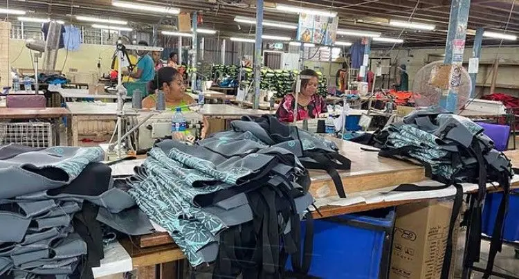 Factory workers at Performance Flotation Development factory, Nabua. File Photo