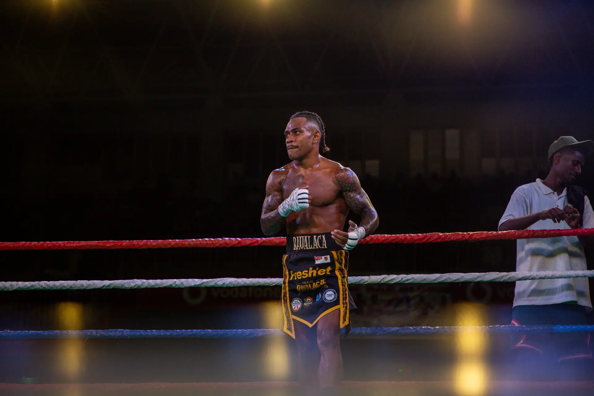 Mikaele Ravalaca defended his WBA (World Boxing Association) Oceania lightweight title against rookie lightweight boxer Jone Tabuarua during the Kings Boxing Promotion