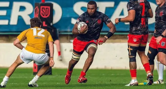 Jasa Veremalua on attack for San Diego Legions in Major League Rugby in USA  