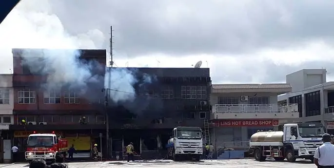 Building fully engulfed in flames in Rakiraki town.