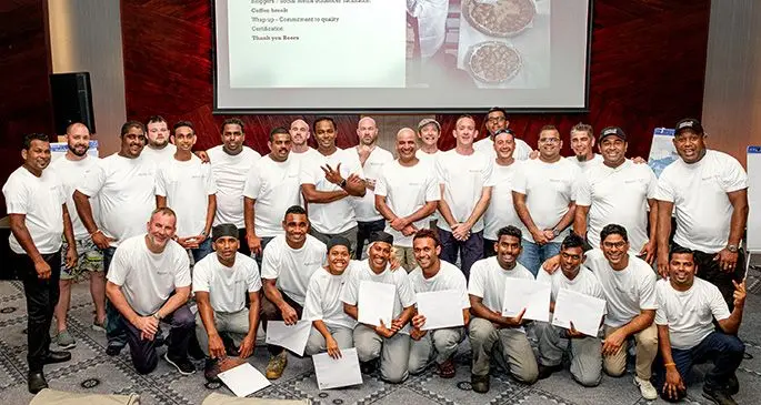 All the Executive Chefs gathered in the boardroom after the certificate presentation to the junior chefs.
