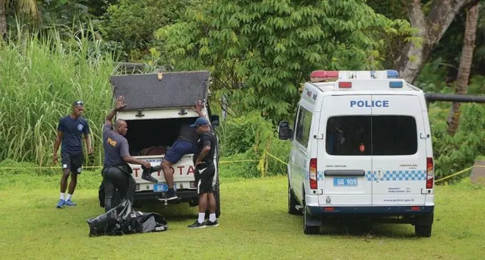 Police forensic and diver team investigate a female body found in a creek at Namadi Height in Suva on 15, October 2021. Photo: Ronald Kumar