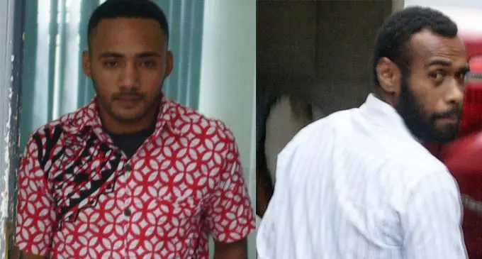  Sairusi Uasiro  and Vilive Qilisa Vulu  outside the Suva Magistrates  Court on May 5, 2020.  Photo: Ronald Kumar