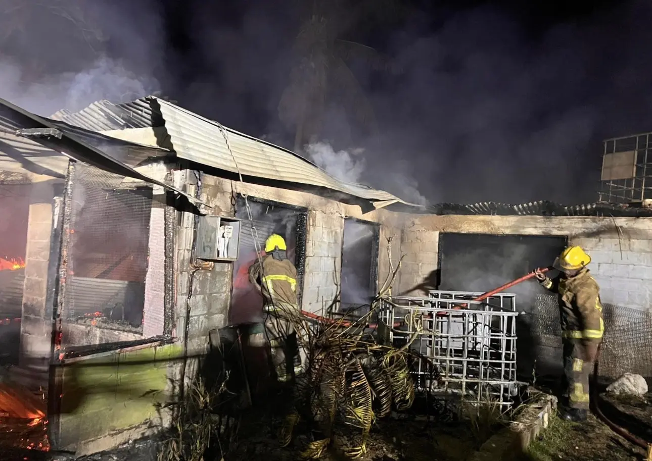 The six-bedroom houses, built with concrete and corrugated iron materials, were completely destroyed.