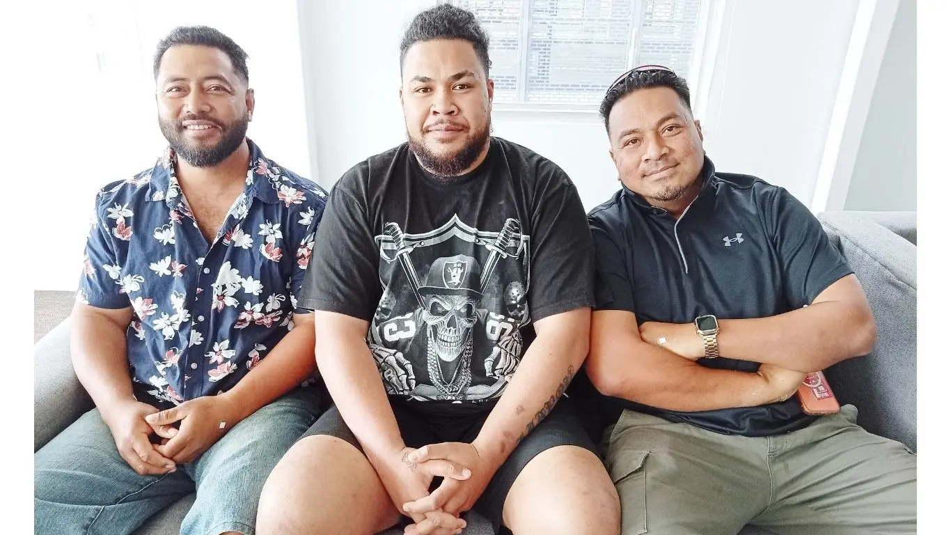 Tongan patients Manase Likiliki, from left, Sione Aleamotua and Sio Lino share a light moment at PSH Hospitals in Nadi, Fiji after their treatment.