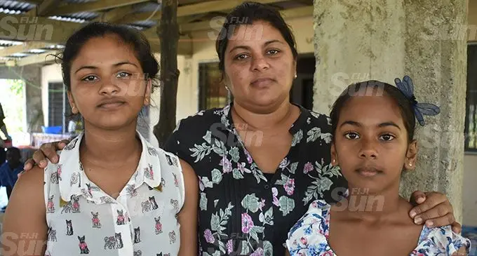 Ronita Kumar with her two daughters, Ryna (left) and Alyna. Photo: Mereleki Nai