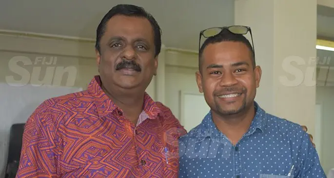 Minister for Employment, Industrial Relations, Youth and Sports Parveen Bala and Matata Productions director Ilai Lomaloma . Photo: Laisa Lui.