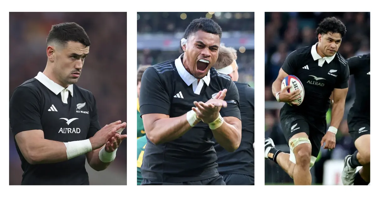 From left: Will Jordan. Tupou Vaa’i. Wallace Sititi