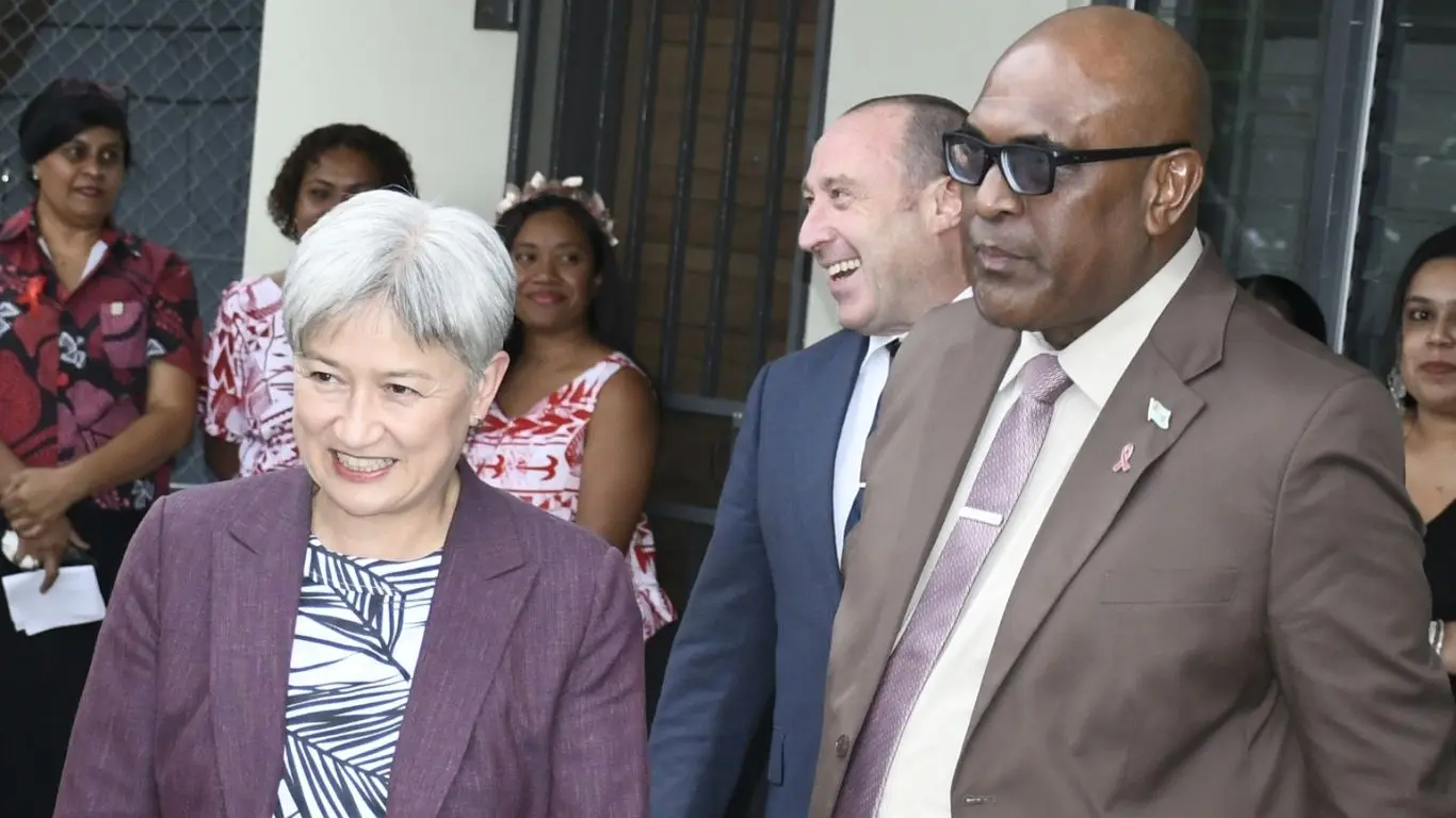 Australian Foreign Minister Senator Penny Wong and Minister for Health Dr Ratu Atonio Lalabalavu during the opening of the Sexual and Reproductive Health (SRH) and HIV Unit office in Suva on August 6, 2026.