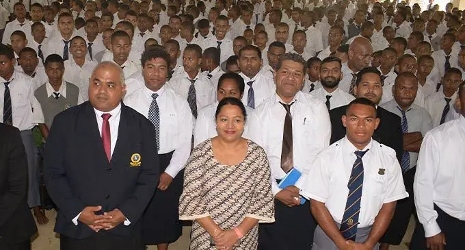 Ratu Kadavulevu School Principal Ilaisa Waqalala (left) with Minister for Education Premila Kumar on July 5, 2022. Photo: Ronald Kumar