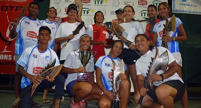 Winners of the 2019  Punjas Pacific Nations Cup at the Tennis Fiji Regional Centre in Nadovu Park at Lautoka on June 2,2019.  Photo: Waisea Nasokia