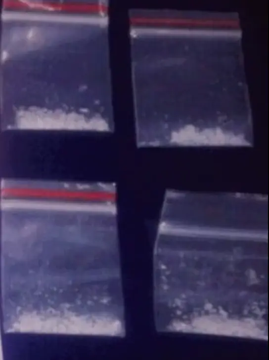 The white substances believed to be methamphetamine found on the security officer.