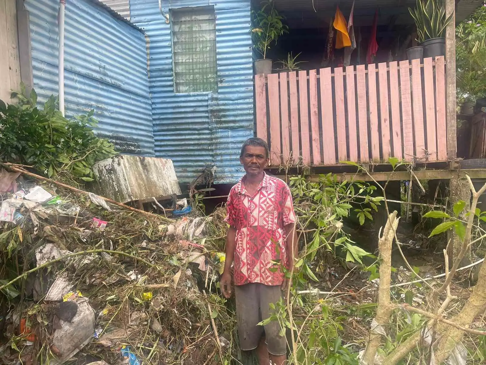 Fiji Muslim League resident, Shalen Singh infront of his house on December 8,2025