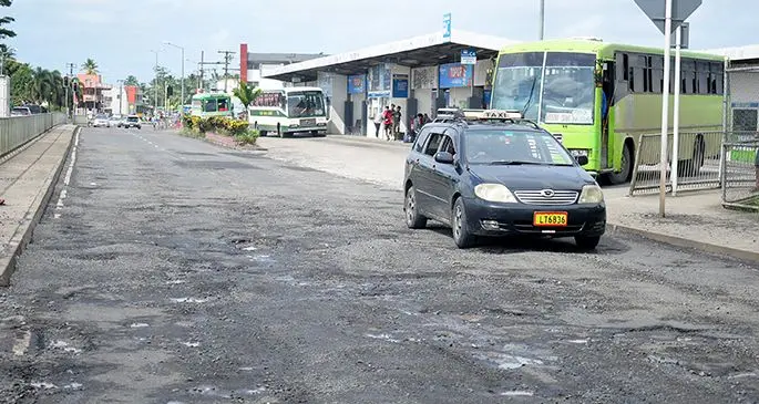 Deteriorating road condition filled with potholes along Kings Road near Nausori Bus Stand is a nightmare for drivers who find it very hard to manoeuvre around to avoid potholes and accidents. Photo: Ronald Kumar