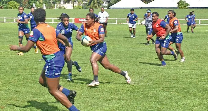 The Rooster Fijiana team during a training session at Sigatoka’s Lawaqa Park