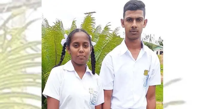 Dreketi Central College head girl Kajal Raj with head boy Rahul Karan.