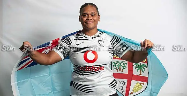 Vodafone Fijiana XVs extended squad member Tiana Robanakadavu during the official photoshoot at the Pacific Theological College, Suva, on September 4, 2023. Photo: Leon Lord