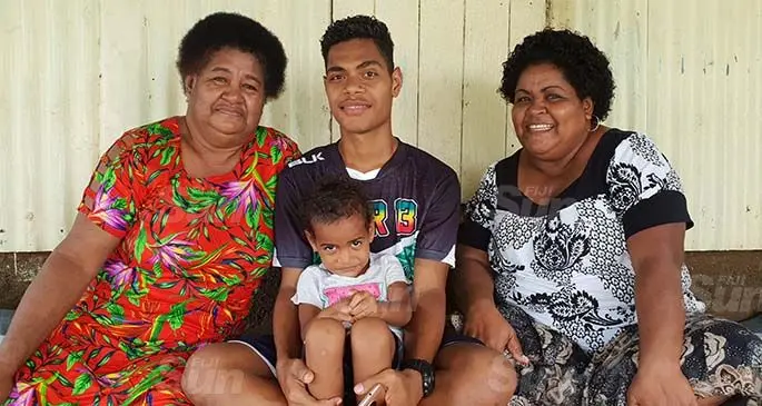 From left: Ulamila Galo (grandmother), Maika Togavuto (middle) with his sister Rusila Tinainamu and Esiteri Vale (mother) at their home in Buabua, Lautoka, on February 18, 2021. Photo: Nicolette Chambers