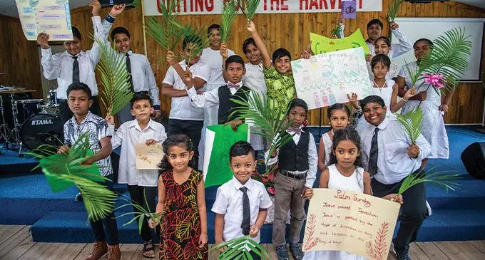 Children of the Jordan AOG Church during their Easter Palm Sunday service in Tamavua on April 2, 2023. Photo: Leon Lord