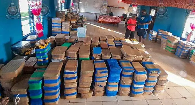 Containers of drugs were found from the seizure of three tonnes of illicit drugs believed to be methamphetamine in Nadi on January 14, 2024. Photos: Police Media Cell