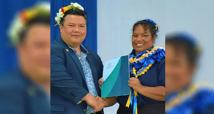 Division of Multicultural Affairs (DMA) Republic of Nauru Secretary, Daniel Eoe and Medrina Denuga.