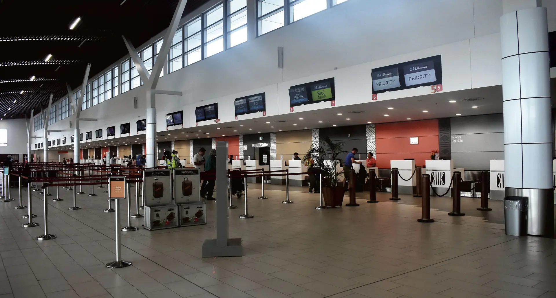 Fully serviced check-in counters at the Nadi International Airport terminal despite the strike by some workers. 