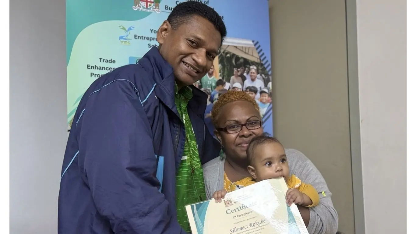 She Rises Creation owner Silomeci Rokube (middle) with her family.