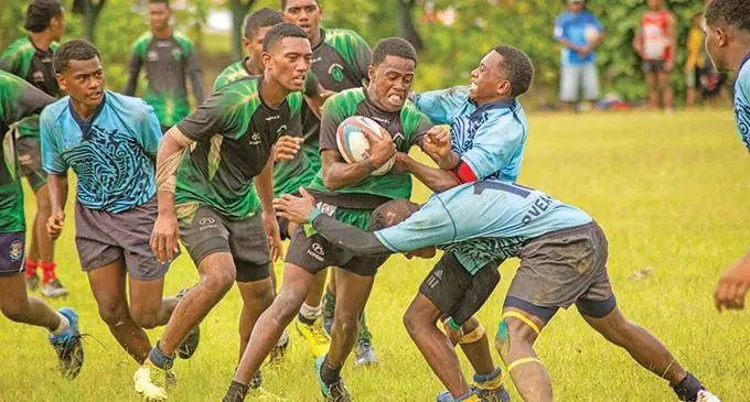 Action from a Waitui Waidroka Junior Rugby Club game at the St Joseph’s the Worker Primary School ground in Naulu , Nausori.on January 13, 2021.. Photo: Leon Lord 