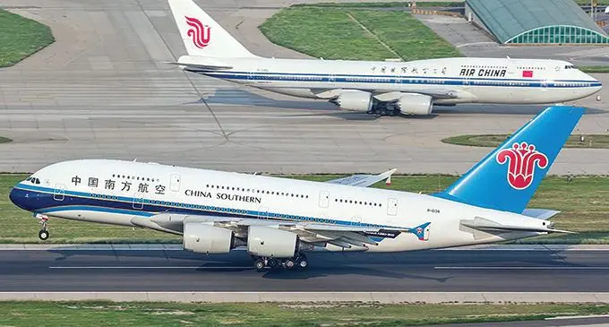 A China Southern Airlines Airbus A380-841 .