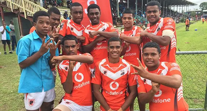 Ba Provincial Freebird Institute Under-15 rugby league players after their semifinal win over Queen Victoria School Dragons at Ratu Cakobau Park, Nausori, today. Photo: Ioane Asioli.