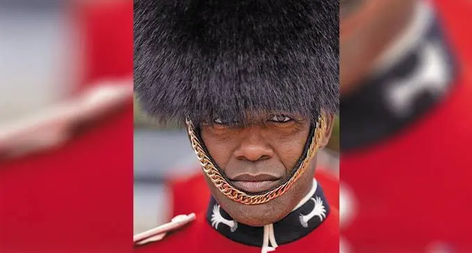 Member of the British Armed Forces, Orisi Divavesi, before the funeral procession on  September 19, 2022