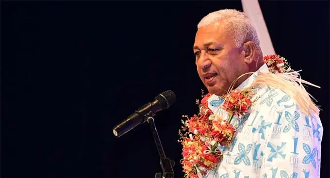 Prime Minister Voreqe Bainimarama at the annual Sports Awards in Suva.