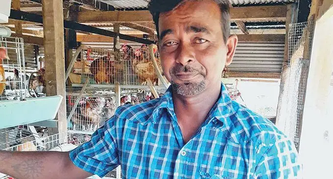 Ashwin Sushil Chand at his poultry farm in Natabe, Daku, Macuata.  