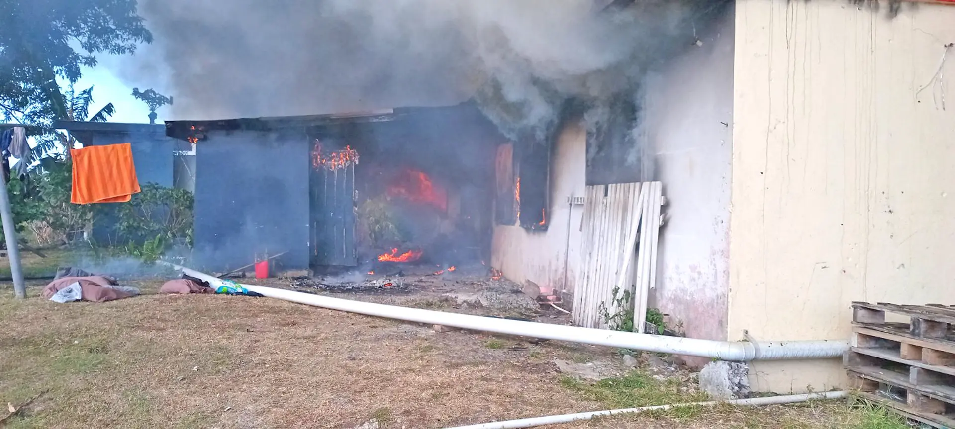 House fire at Solove settlement in Taveuni on October 20, 2025. 