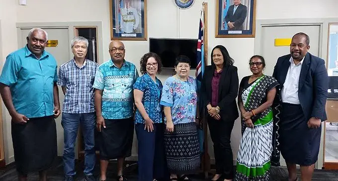 Caption: Minister for Education Hon. Rosy Akbar and PS Jokhan with UNICEF Pacific Deputy Representative, Vathinee Jitjaturunt and team. 
