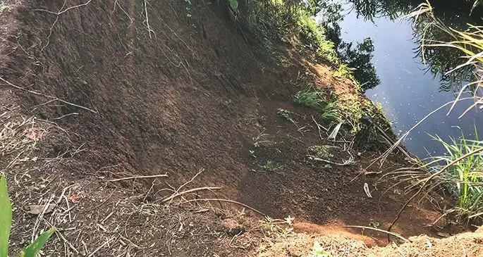 Soil erosion at Vatulovona Village in Vanua Levu. Photo: Laisa Lui.