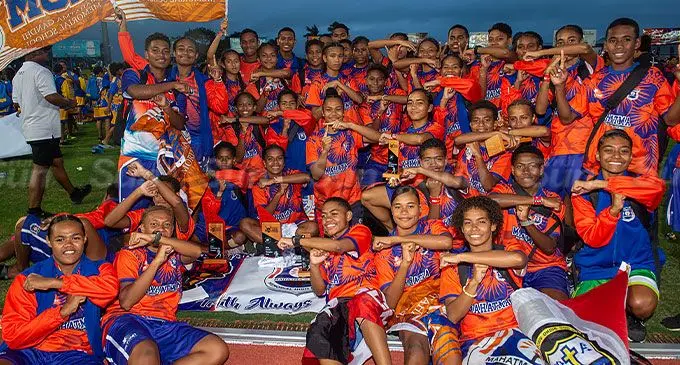 Mahatma Gandhi Memorial School created history in winning the Coke Games in the Girls Division for the first time. Photo: Leon Lord