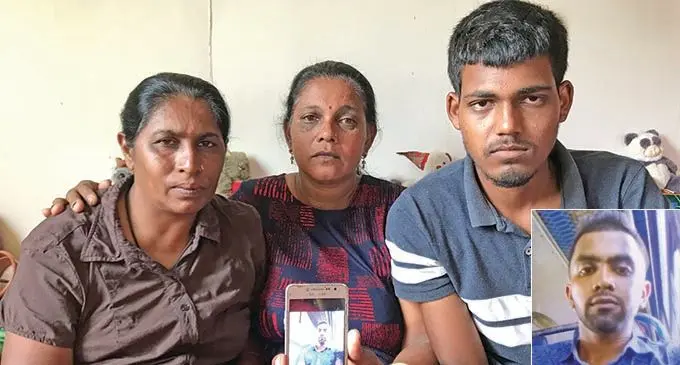 From Left: Maya Wati with Prabha Wati and her son, Anal Lal, with a photo of Arvin Singh. Insert: The Late Arvin Singh.  Photo: Shratika Naidu